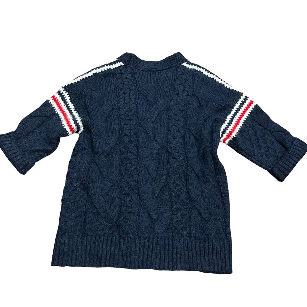 POL Oversized Chunky Cable Knit Long Button Cardigan, Pockets, NWT, Navy, M - Picture 4 of 8